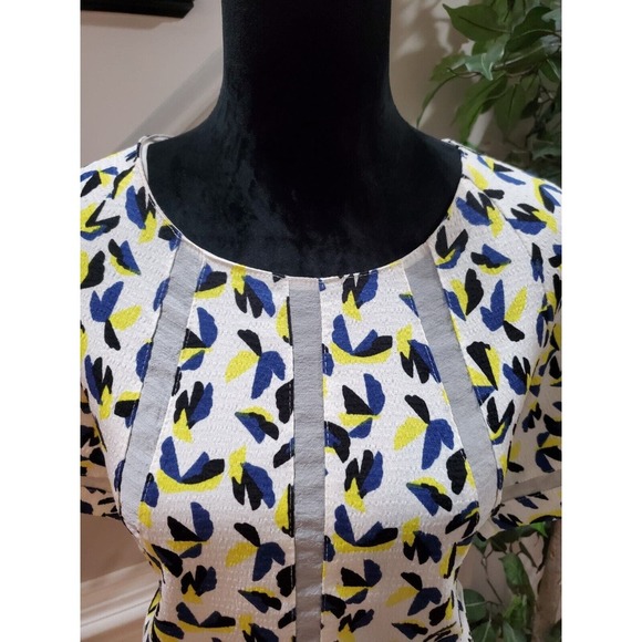 New York Women's Multicolor 100% Polyester Round Neck Short Sleeve Top Blouse L - Picture 10 of 12